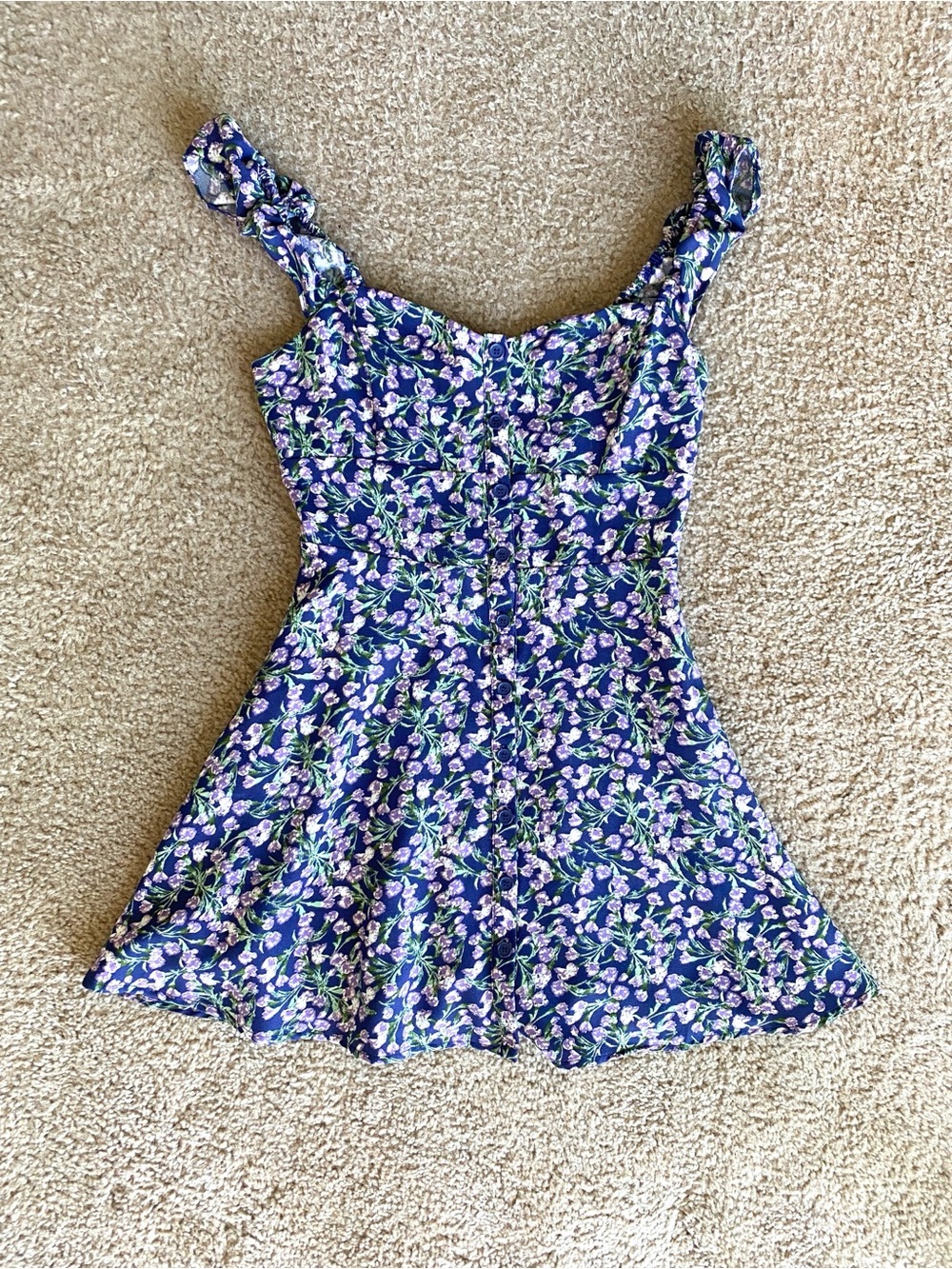 Barely Worn Purple Floral Mini Dress